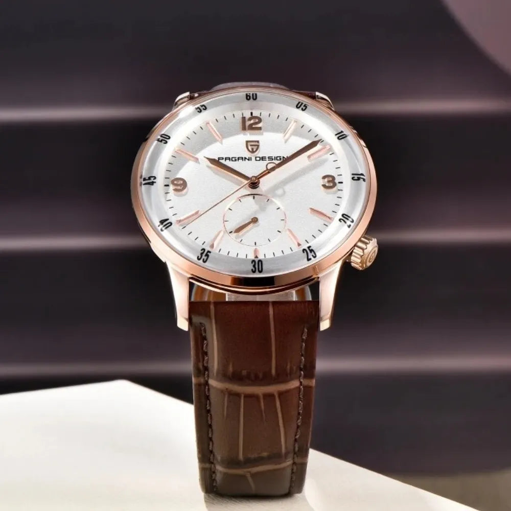 RELOGIO PAGANI ORIGINAL COM PULEIRA DE COURO NOBRE E SEIKO