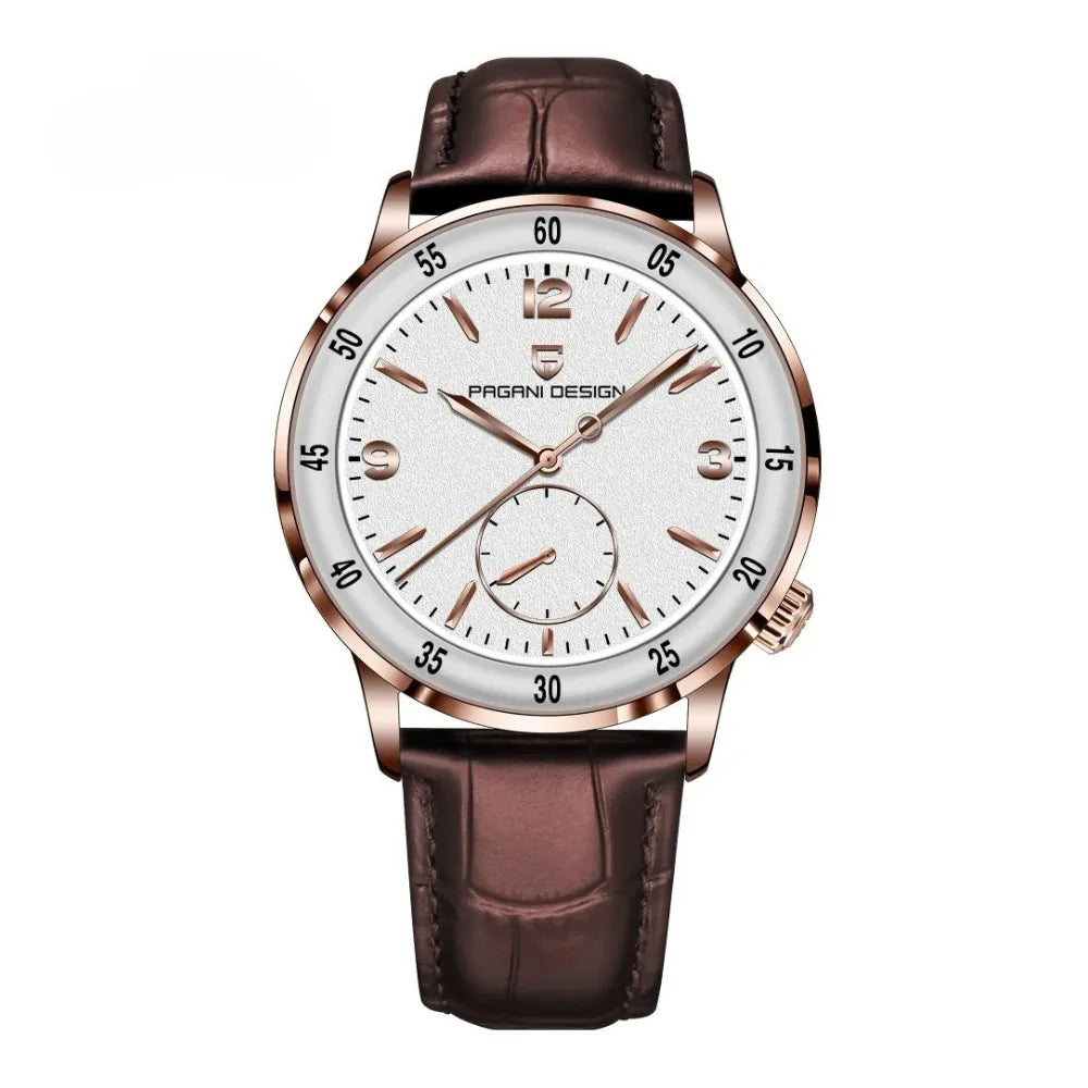 RELOGIO PAGANI ORIGINAL COM PULEIRA DE COURO NOBRE E SEIKO