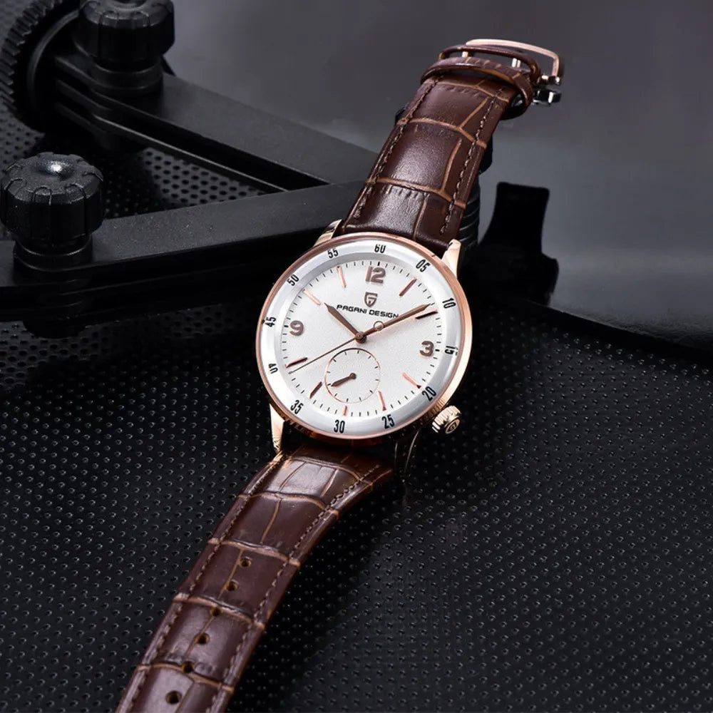 RELOGIO PAGANI ORIGINAL COM PULEIRA DE COURO NOBRE E SEIKO