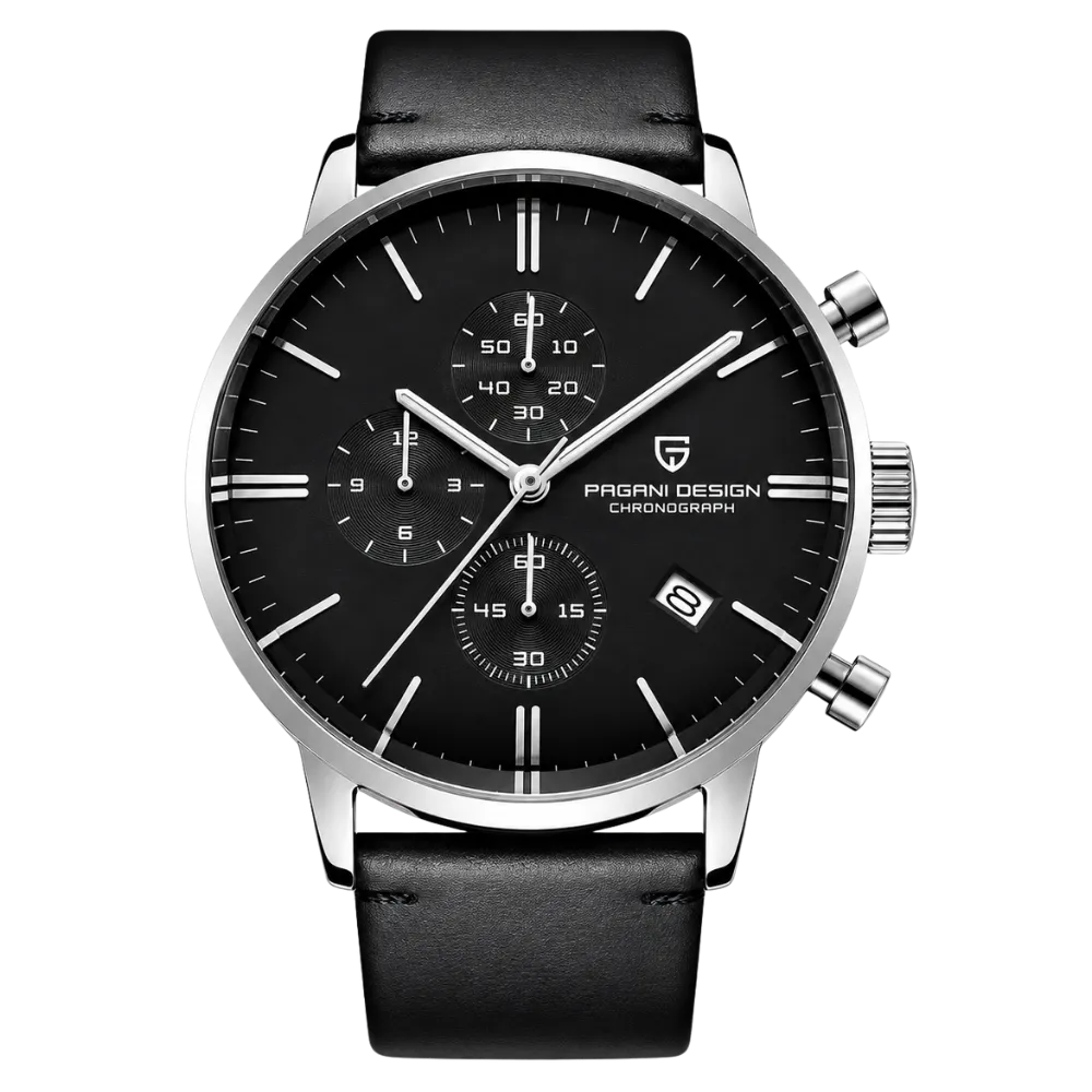 RELOGIO CRONOGRAFO QUARTZO PULSEIRA DE COURO NOBRE