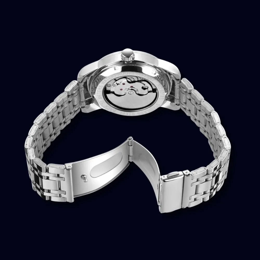 RELOGIO MASCULINO TOURBILLON PRATA E AZUL LOJA VINTAGEBULL