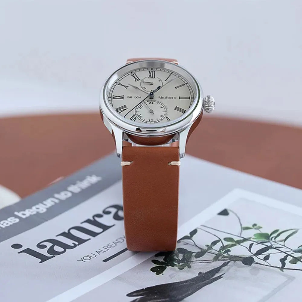 Relógio Masculino Quartzo Com Pulseira de Couro Artesanal Loja Vintagebull